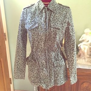 Olive Green Leopard Military Jacket